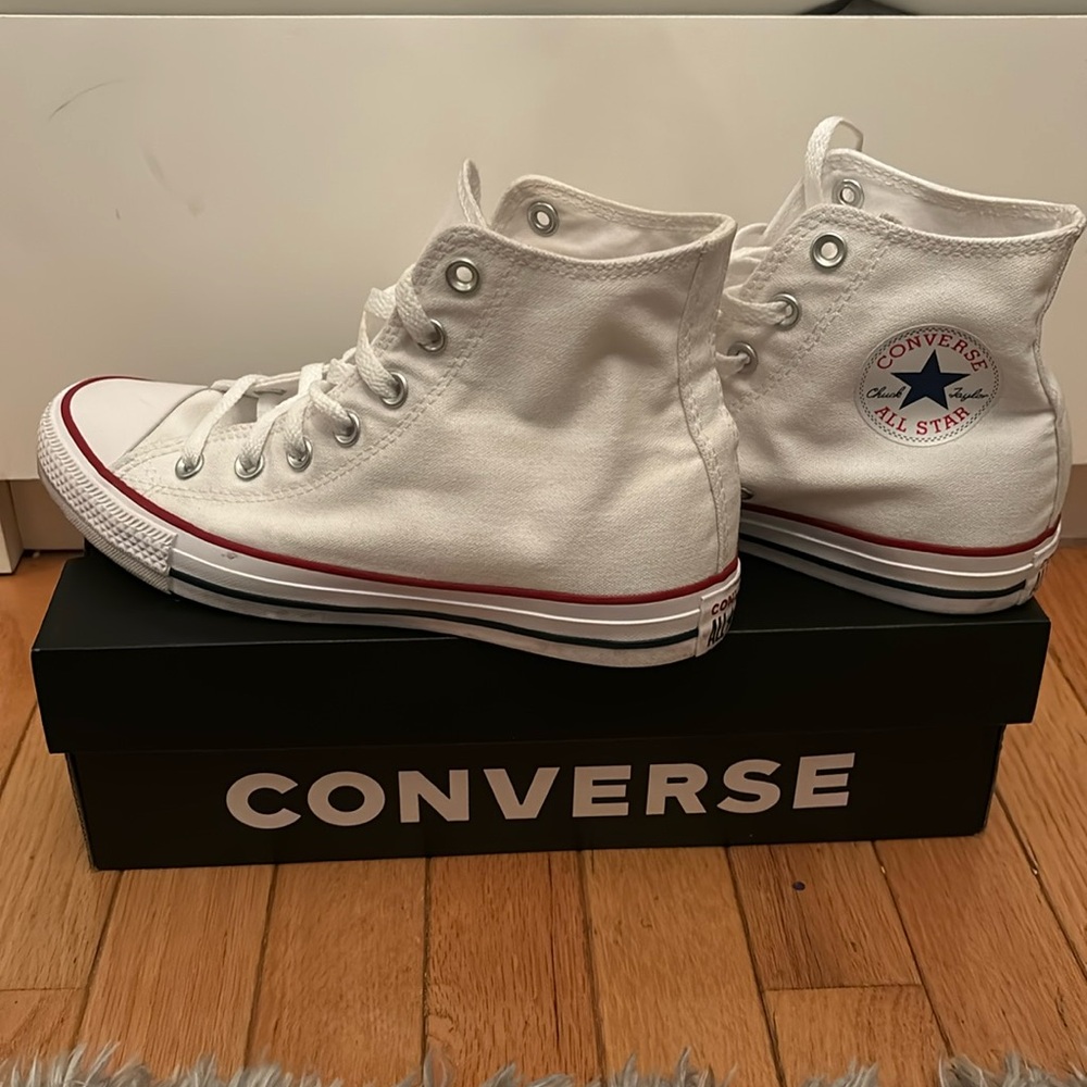 Women’s white hightop Converse